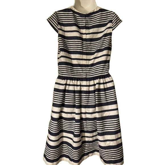 Betsy Johnson Dress Size 6‎ 100% Cotton Stripes Cap Sleeve - Picture 2 of 6